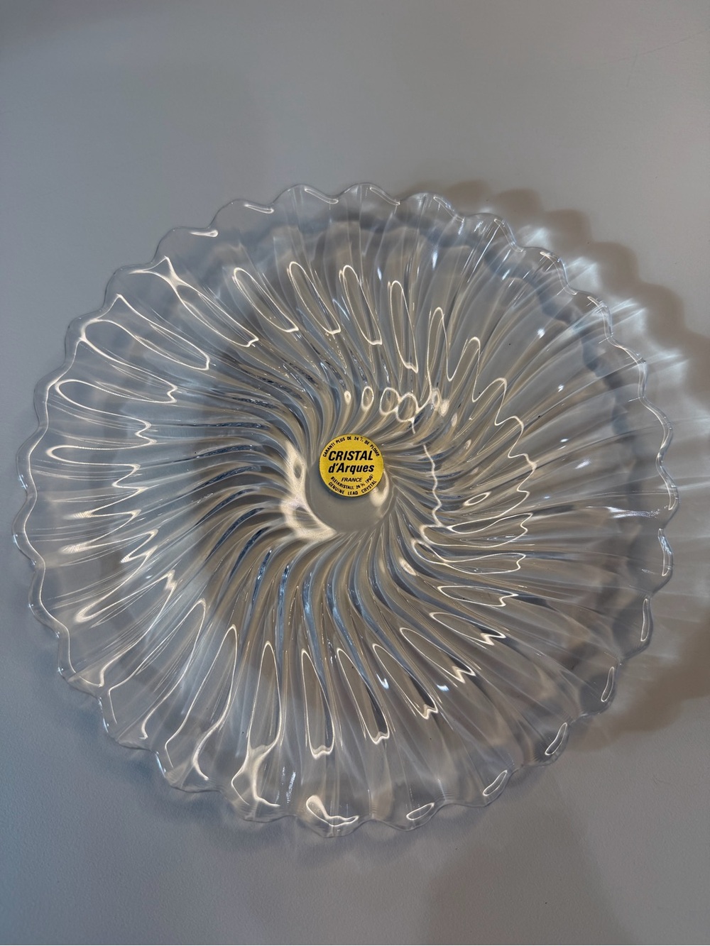 Clear Crystal Swirl Decorative Bowl